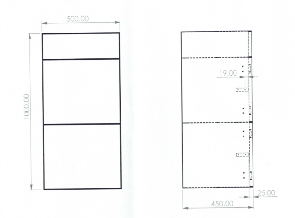 Wohnzimmerschrank "Christoph" in Weiß und Massivholz Wildeiche
